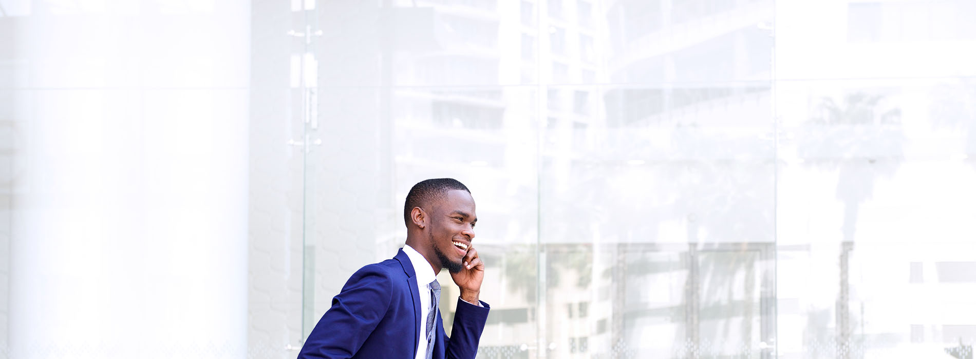 Businessman talking on smartphone